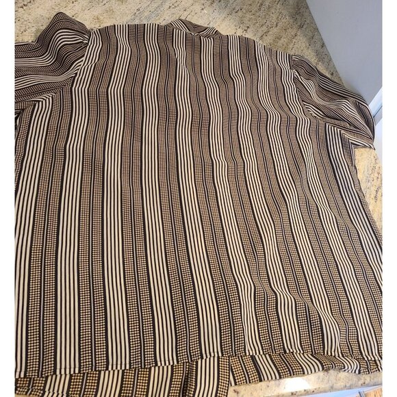 Personal II Bow Neck Blouse Striped Size XL Vtg Secretary Geek Geometric Teacher - Picture 12 of 13